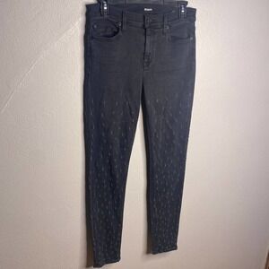 Black Distressed Hudson Nico Skinny Jeans 27